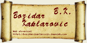 Božidar Kaplarović vizit kartica